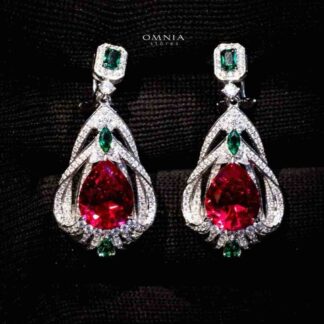 Omnia Marlene Earrings 92.5 Silver in High Quality Simulated Diamonds