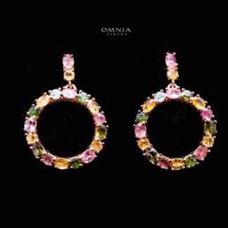 Omnia blanca Earrings In 92.5 Silver High Quality Natural tourmaline