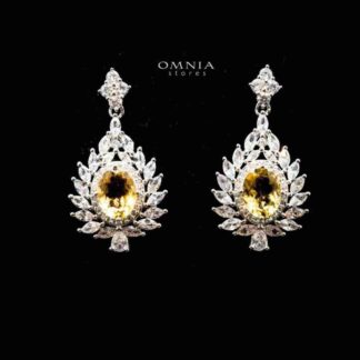 Omnia Walaa Earrings In 92.5 Silver High Quality Natural tourmaline