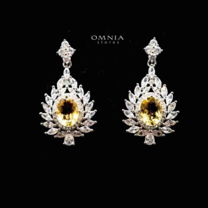 Omnia Walaa Earrings In 92.5 Silver High Quality Natural tourmaline