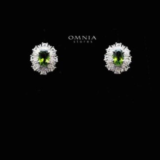 Omnia Jeana Earrings in 92.5 Silver High Quality Pyroxene Stone