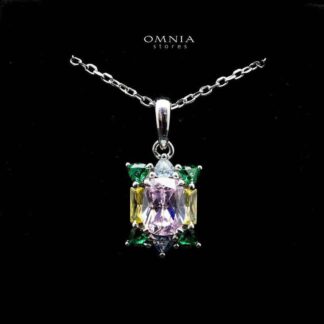 Omnia Ranya Necklace In 92.5 Silver High Quality Simulated Diamonds