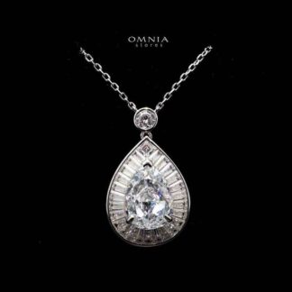 Omnia Asma Necklace in 92.5 Silver High Quality Simulated Diamonds