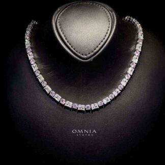 Omnia zaynah Necklace in 92.5 Silver High Quality Simulated diamonds