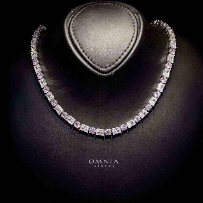Omnia zaynah Necklace in 92.5 Silver High Quality Simulated diamonds