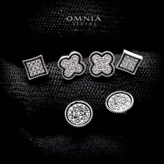 Omnia Jaleela Shape Stud Earrings Set in 92.5 Silver With High Quality Moissanite Stone