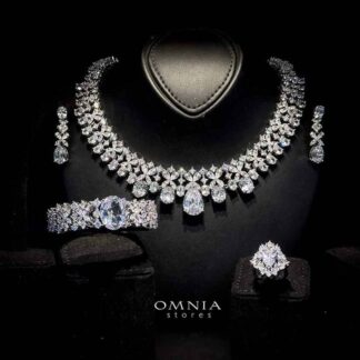 Omnia Suhana White Bridal Full Set in High Quality Simulated Diamonds