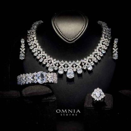 Omnia Suhana White Bridal Full Set in High Quality Simulated Diamonds