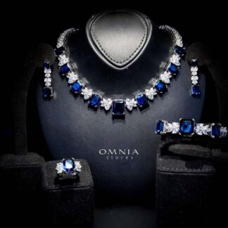 Omnia Amelia Blue Bridal Full Set in High Quality Simulated Diamonds