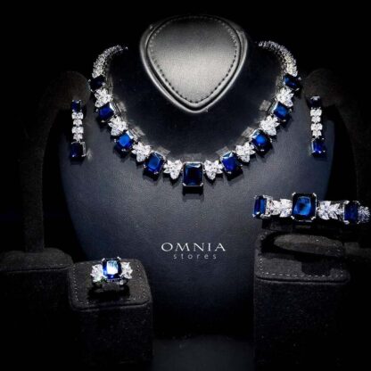 Omnia Amelia Blue Bridal Full Set in High Quality Simulated Diamonds
