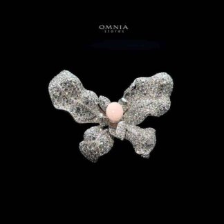 Omnia Ava Butterfly Brooch in 92.5 Silver with High Quality Simulated Diamonds