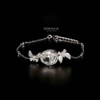 Omnia Maysun Pure White Bracelet in 92.5 Silver with High Quality Simulated Diamonds