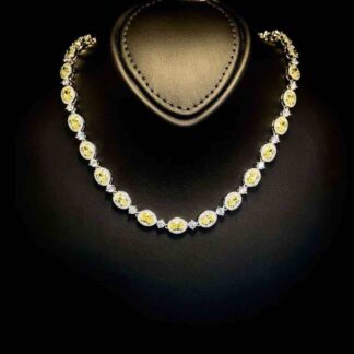 Omnia Asiya Yellow Necklace 92.5 Silver In High Quality Simulated diamonds
