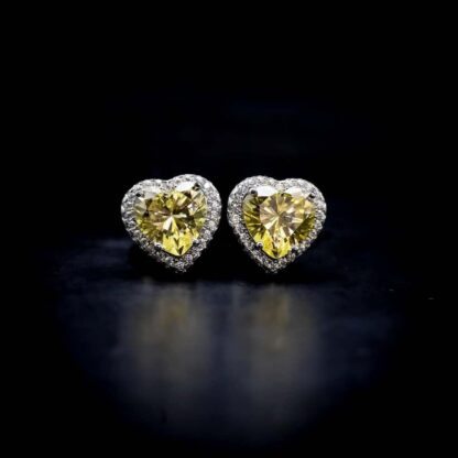 Omnia Latifa Yellow Stud Earrings in 92.5 Silver High Quality Simulated Diamonds