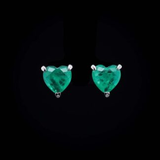 Omnia Shaden Turquoise Heart Stud Earrings in 92.5 Silver with High-Quality Simulated Diamonds