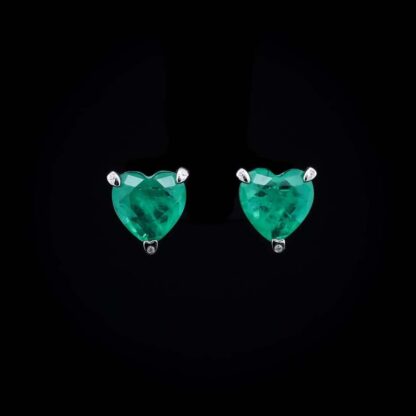 Omnia Shaden Turquoise Heart Stud Earrings in 92.5 Silver with High-Quality Simulated Diamonds