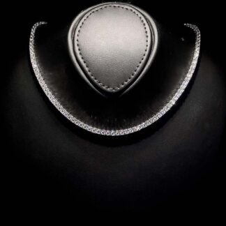 Omnia Shams 3mm Tennis Necklace in 925 Silver High Quality Simulated diamonds