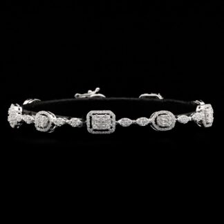 Omnia Thana White Bracelet in 925 Silver with High Quality Simulated Diamonds