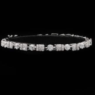 Omnia Zeena White Bracelet in 925 Silver with High Quality Simulated Diamonds