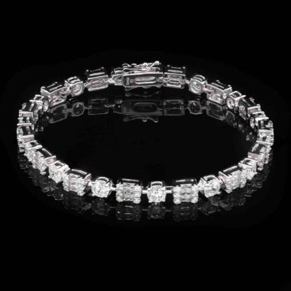 Omnia Zeena White Bracelet in 925 Silver with High Quality Simulated Diamonds - Image 3