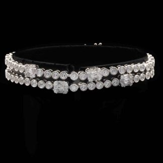 Omnia Fayza White Bracelet in 925 Silver with High Quality Simulated Diamonds