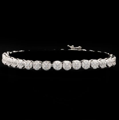 Omnia Tahani White Bracelet in 925 Silver with High Quality Simulated Diamonds