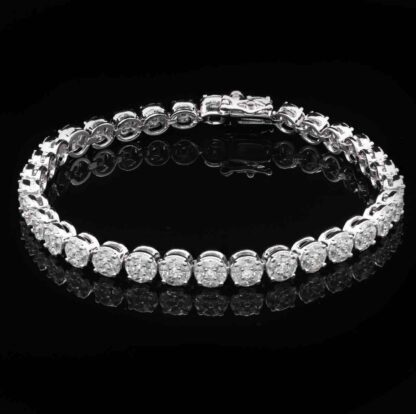 Omnia Tahani White Bracelet in 925 Silver with High Quality Simulated Diamonds - Image 2