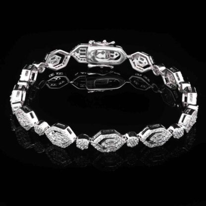 Omnia Rabab White Bracelet in 925 Silver with High Quality Simulated Diamonds - Image 2