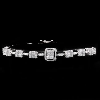 Omnia Najla White Bracelet in 925 Silver with High Quality Simulated Diamonds