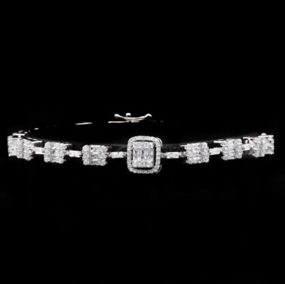 Omnia Najla White Bracelet in 925 Silver with High Quality Simulated Diamonds