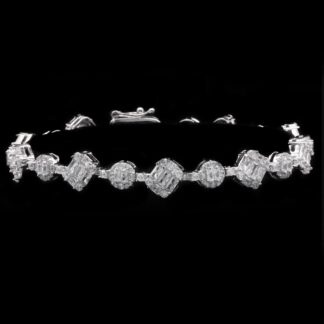 Omnia Nisba White Bracelet in 925 Silver with High Quality Simulated Diamonds
