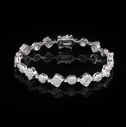 Omnia Nisba White Bracelet in 925 Silver with High Quality Simulated Diamonds - Image 2