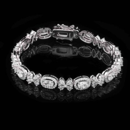 Omnia Zuhra White Bracelet in 925 Silver with High Quality Simulated Diamonds - Image 3