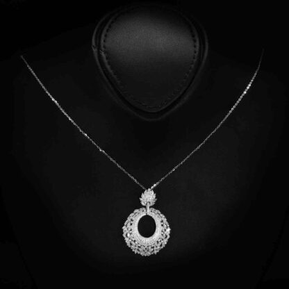 Omnia Samirah White Necklace, Earrings and Ring Set in 925 Silver with High Quality Simulated Diamonds - Image 2