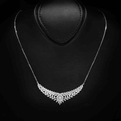Omnia Rawiya White Necklace, Earrings and Ring Set in 925 Silver with High Quality Simulated Diamonds - Image 2