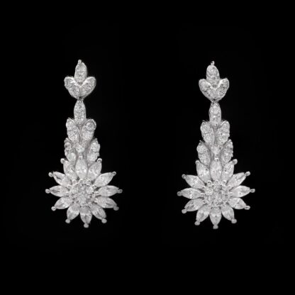 Omnia Rawiya White Necklace, Earrings and Ring Set in 925 Silver with High Quality Simulated Diamonds - Image 3