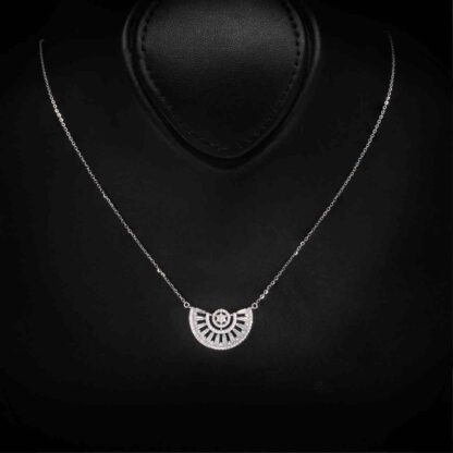 Omnia Mahrukh White Necklace, Earrings and Ring Set in 925 Silver with High Quality Simulated Diamonds - Image 2