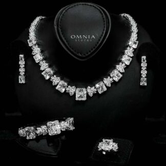 Omnia Amelia White Bridal Full Set in High Quality Simulated Diamonds