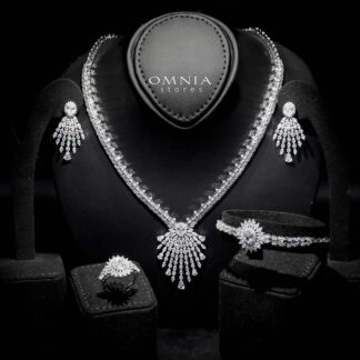 Omnia Asmaa Pure White Bridal Full Zircon Set