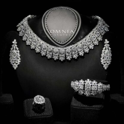 Omnia Avelia White Bridal Choker Full Set
