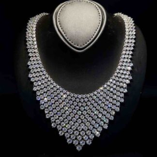 Omnia Luxury Diamond Mesh Necklace in 92.5 Silver with High Quality Simulated Diamonds