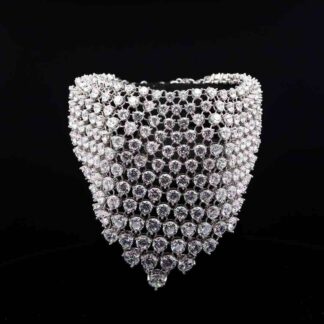 Omnia Luxury Simulated Diamond Mesh Bracelet in 925 Pure Silver with High Quality Simulated Diamonds