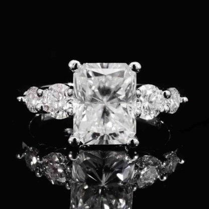 Omnia Hanifa White Ring 92.5 Silver Certified in High Quality Moissanite Stone