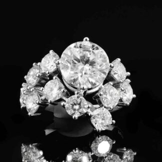 Omnia Fatin White Ring 92.5 Silver Certified in High Quality Moissanite Stone