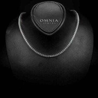 Omnia Zaira Tennis Necklace 40cm 925 Silver in GRA Certified High Quality White Moissanite Stone
