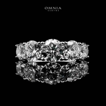 Parisa White Ring In 925 Silver Certified High Quality Lab Grown Stones