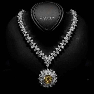 Marjan Sunflower Yellow Necklace In 925 Silver Certified High Quality Lab Grown Stones