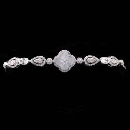 Omnia Anisa White Bracelet in 925 Silver with High Quality Simulated Diamonds