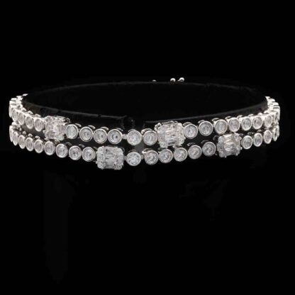 Omnia Fayza White Bracelet in 925 Silver with High Quality Simulated Diamonds