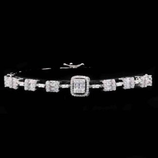 Omnia Najla White Bracelet in 925 Silver with High Quality Simulated Diamonds